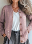 Women's Floral Art Pattern Print Buttoned Cardigan Sweater