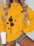 Botanical Pattern Casual Loose Sweatshirt