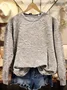 Casual Crew Neck Loose Sweatshirt