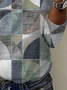 Geometric Print Long Sleeve Crew Neck T-shirt