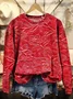 Casual Crew Neck Loose Sweatshirt