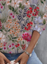 Casual Crew Neck Floral Sweatshirt