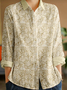 Casual Vintage Floral Lace Long Sleeve Shirt