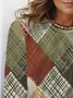 Geometric Print Long Sleeve Crew Neck T-shirt