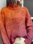 Casual Mock Neck Loose 3D Printing Sweatshirt