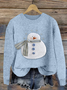 Cute Christmas Snowman Casual Cozy Sweater