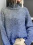 Casual Mock Neck Loose 3D Printing Sweatshirt