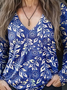 Print Casual V Neck Long Sleeve T-Shirt