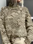 Vintage 3D Printing Loose Sweatshirt