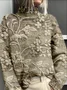 Vintage 3D Printing Loose Sweatshirt