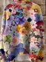 Casual Floral Turtleneck Sweatshirt