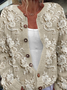 Vintage 3D Printed Long Sleeve Cardigans