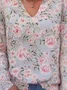 Women's V-Neck Sequined Long Sleeve T-Shirt Top