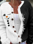 Casual Christmas Crew Neck Cardigan