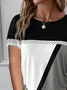 Color Block Print Crew Neck T-Shirt