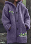 Sassenach Tv Show Thistle Embroidered Cozy Hooded Cardigan