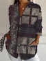 Loose Shirt Collar Plaid Casual Shirt