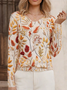 Casual V Neck Long Sleeve T-Shirt