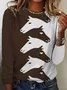 Loose Horse Casual Jersey T-Shirt