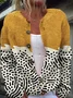 Casual Multicolor Block Knitted Cardigan