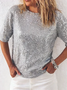 Casual Long Sleeve Round Neck T-Shirt