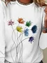 Jersey Loose Floral Casual T-Shirt