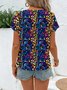 Women's Round Neck Sequin Printed Shirt,