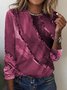 Abstract Print Long Sleeve Crew Neck T-shirt