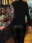 Women's Fashionable Versatile Party & Cocktail Pearl Embellished Panel Shirt