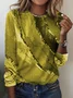 Abstract Print Long Sleeve Crew Neck T-shirt