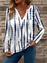 Casual V Neck Long Sleeve T-Shirt