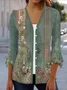Ethnic Print Casual Long Sleeve Shawl Jacket
