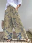 Simple Botanical Pattern Pants