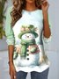 Women Casual Spring/Fall Christmas Daily Jersey Christmas Regular H-Line Regular T-shirts