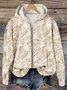 Retro Plant Flower Zipper Comfortable Hoodie
