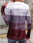 Print Casual V Neck Long Sleeve T-Shirt