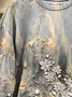 Floral Print Long Sleeve Crew Neck Sweatshirt