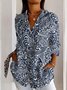 Retro floral dark patterned casual long sleeved shirt
