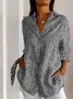 Geometric printed casual long sleeved shirt