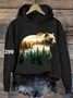 Women's Grizzly Bear 399 Printed Casual Hooded Sweatshirt