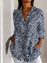 Retro floral dark patterned casual long sleeved shirt