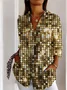 Ladies' fashionable sequin pattern casual long sleeved shirt