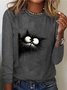 Cat Print Casual T-Shirt