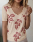 Print Casual V Neck Short Sleeve T-Shirt