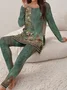 Floral Print Casual Suit