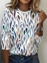 Abstract Print Long Sleeve Crew Neck T-shirt