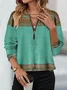 Vintage Crew Neck Loose Ethnic Sweatshirt