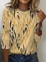 Abstract Print Long Sleeve Crew Neck T-shirt