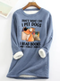 I Pet Dogs I Read Books And I Forget Things Casual Fluff Fleece Fabric Sweatshirt