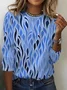 Abstract Print Long Sleeve Crew Neck T-shirt